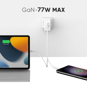 <span class=keywords><strong>Chargeur</strong></span> USB C GaN 77W Double Type C PD65W + QC5V 12W <span class=keywords><strong>Chargeur</strong></span> rapide pour MacBook iPhone 17 <span class=keywords><strong>Samsung</strong></span> Chromebook Smart Watch Speaker - Product Image 3