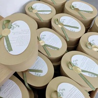 Vente en gros Boîte cadeau en papier kraft ovale haut de gamme pour biscuits, pâtisseries, souvenirs Coffrets cadeaux Boîte d'emballage pour produits de soin de la peau