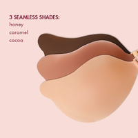 Conjunto de Sutiã de Silicone Invisível Fosco Cake Design, Sutiã Reutilizável Cor da Pele com Caixa de Presente Premium, Protetores de Seios Adesivos de Grau Médico
