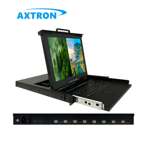 LCD 18.5 inch <span class=keywords><strong>KVM</strong></span> ngăn kéo OSD kiểm soát 4k FHD chia màn hình Sync <span class=keywords><strong>KVM</strong></span> chuyển đổi 1U 4-Port <span class=keywords><strong>Rackmount</strong></span> <span class=keywords><strong>KVM</strong></span> giao diện điều khiển - Product Image 2