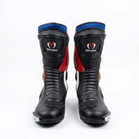 Bottes de moto mi-mollet en cuir véritable avec fermeture éclair, semelle extérieure en caoutchouc, légères, respirantes, utilisables en toutes saisons, unisexes, pour hommes et femmes