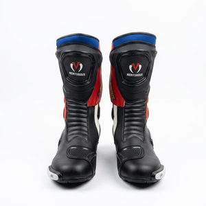 Botas de moto a media pantorrilla de cuero genuino con cierre de cremallera, suela de goma, para uso en todas las estaciones, unisex, para hombre y mujer. - Product Image 1