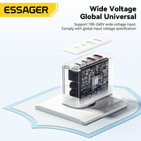 Adaptateur de chargeur mural rapide pour téléphone ESSAGER ES-CD37, prise universelle US EU UK, PPS 4 ports, 100 watts, USB Type C PD 100W pour ordinateur portable