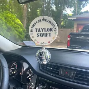 Taylor Swift Hanging ornamenti auto profumati ciondolo ciondolo specchietto retrovisore auto deodorante con palla da discoteca