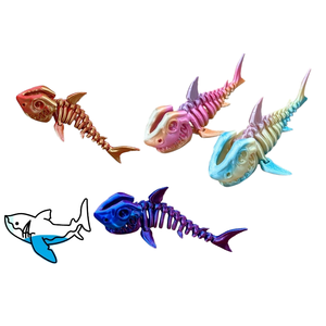 Esqueleto de Tiburón Impreso en 3D, Cuerpo Completo con Articulaciones Móviles, Adorno Creativo de Animal Marino, Modelo de Juguete de Pez - Product Image 1