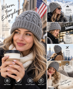 High Quality Acrylic Winter Warm <strong>Skull</strong> <strong>Cap</strong> with Embroidery Design Fun Beanies Knit Hats <strong>for</strong> Women and <strong>Men</strong> <strong>for</strong> Travel - Product Image 2
