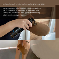 Gant applicateur de bronzage auto-bronzant personnalisé avec logo, mousse auto-bronzante noire, rose, marron, beige, vente en gros