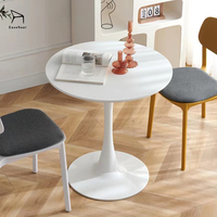 Table en plastique simple de haute qualité, design nordique, stable et antidérapante, idéale pour les patios et les cafés.