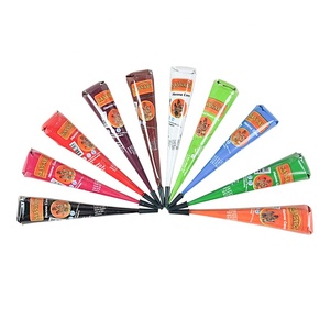 Nón vẽ henna Ấn Độ bán vĩnh cửu, hình xăm tạm thời, mực vẽ hình xăm tạm thời, nghệ thuật vẽ trên cơ thể, tay, màu đỏ sẫm, kem henna dạng nón - Product Image 3