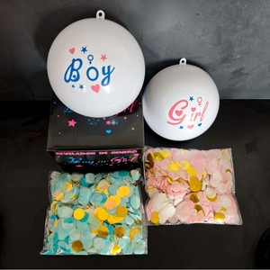 Ballon surprise de révélation du sexe de bébé, 12 cm, nouveau produit en vente, bleu ou rose, avec confettis, pour <span class=keywords><strong>la</strong></span> décoration de fête de <span class=keywords><strong>naissance</strong></span> - Product Image 4