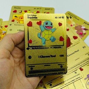 Pikachu de metal dorado ¡Te elijo! Gengar Vmax Charizard Vstar Anime Naipes Juguetes para niños para juegos - Product Image 4