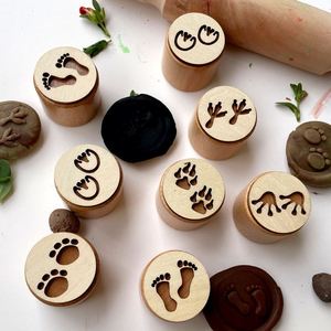 Sellos de arcilla portátiles de cerámica de madera con diseño de pata de animal para manualidades DIY - Product Image 4