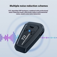 Y11 Headset helm nirkabel, Headphone helm Bluetooth tanpa kabel, pengurang kebisingan tahan air, dapat terhubung 2 aksesori ponsel