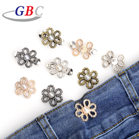 Kancing Bunga Logam Berkualitas Tinggi, Dapat Disesuaikan, Model Flatback, Untuk Pakaian Jeans, Tanpa Jahit, Dapat Dilepas, Pengencang Celana