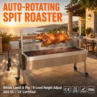 Grill rotatif électrique en acier inoxydable, tournebroche automatique pour agneau entier, cochon, barbecue au charbon de bois, cuisine extérieure, camping, certifié CE