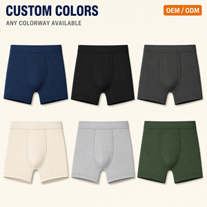 Boxers pour hommes avec logo <span class=keywords><strong>personnalisé</strong></span>, taille mi-haute, en coton modal extensible, respirants, anti-frottement, pour le quotidien, le sport, les voyages d'affaires - Product Image 4