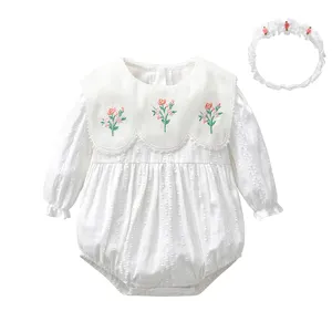 Hoge Kwaliteit Lange Mouw Pasgeboren Baby Rompertjes Meisje Mousseline Katoen Zomer Kleding Romper Voor 0 3 Maanden