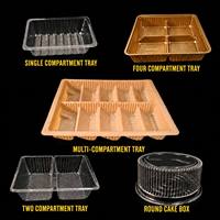 Barquette en PET de qualité alimentaire pour pâtisserie, biscuits, chocolat, confiserie, pâtisserie, avec compartiments divisés, vente en gros