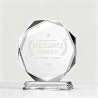 Trophée en verre transparent en gros avec cristal optique de qualité supérieure pour la décoration de cérémonies et trophée en verre personnalisé avec impression sur mesure