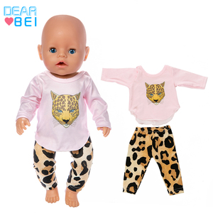 Pigiama Rosa Leopardato per Bambole da 18 Pollici e Bambole Born Doll da 43 Cm Dearbei Q-519 Accessori Giocattolo per Bambine - Product Image 4