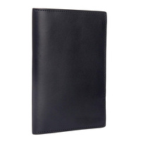 Funda para pasaporte de cuero genuino con logotipo personalizado, tarjetero de negocios con bloqueo RFID, multifunción