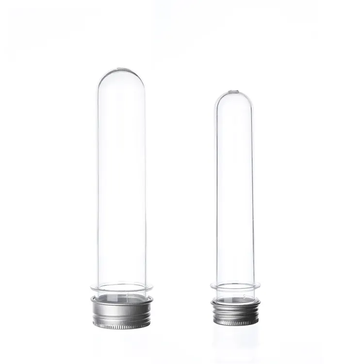 Custom different size food grade plastic test tube with screw cap for packaging