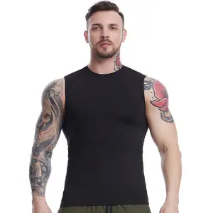 Sports Vest Men's Quick-Drying Tight High Elastic Vest Training Running Sleeveless Gym T-Shirt Muscles Athletic Tank Top Tees