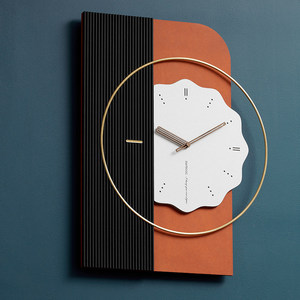 Nordic Wall <b>Clock</b> Irregular Shape Silent <b>Battery</b> Powered Living Room Modern Minimalist Decorative <b>Clock</b> - Product Image 1