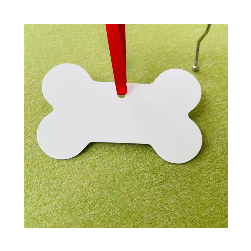 2023 оптовая продажа, металлическое украшение в форме кости для рождественской елки, сублимационные алюминиевые украшения, заготовки, рождественские украшения, принадлежности