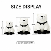 Boneka Beruang Kutub Kustom Langsung dari Pabrik, Berdasarkan Desain OEM ODM, Boneka Karakter Isi Dakron untuk Merek IP Asli