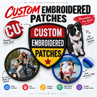 Patchs en toile brodés personnalisés – Tailles sur mesure – Créez votre propre photo/logo/texte pour vêtements, casquettes, harnais pour chiens