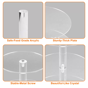 Tùy chỉnh Acrylic bánh đứng Vòng tráng miệng hiển thị bảng đa chức năng kệ cho ngày sinh nhật, các bên, đám cưới - Product Image 6