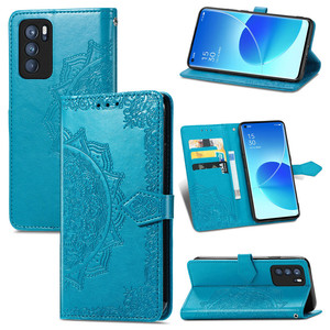 Funda de cuero con tapa para <span class=keywords><strong>OPPO</strong></span> Reno11 10 Pro Plus <span class=keywords><strong>5G</strong></span> Reno6 <span class=keywords><strong>Z</strong></span> Reno5 F <span class=keywords><strong>Reno4</strong></span> Reno3 A1K A12 A15 A53 A16 Mandala en relieve funda tipo billetera - Product Image 2