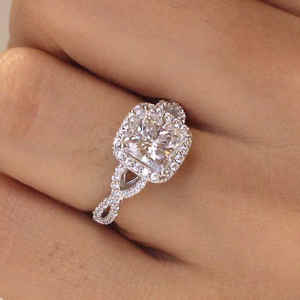 VOAINO VOAINO 14kホワイトゴールド結婚指輪プリンセスカットラボ成長ダイヤモンドリングCVD/HPHTアニバーサリーリング女性用 - Product Image 3