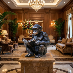 Escultura de Bronce Personalizada de un Mono <span class=keywords><strong>Silverback</strong></span> - Pose con Brazos Cruzados, Completamente Hecha a Medida, Escultura de Bronce - Product Image 5