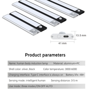 Smart Wireless Battery Usb Charging <b>Motion</b> <b>Sensor</b> Dimmable Under Wardrobe Cabinet Desk <b>Light</b> Household Electrical Appliances - Product Image 5