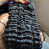 Extensions de Cheveux Indiens Vierges Bruts, 100% Cheveux Malaisiens Vierges à Cuticules Alignées, Tissage de Cheveux Malaisiens Ondulés Profonds Effet Vison