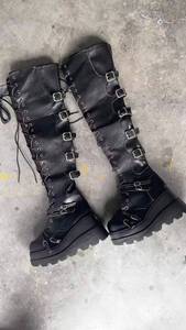 Botas de Plataforma con Cordones para Mujer, Modelo de Motociclista, de Cuero Genuino de Alta Calidad, con Suela Gruesa y Nueva - Product Image 4