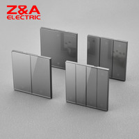 3H Series Light House Switch 1/2/3 Gang Matte Wall Glass Surface Switch & Socket, Flush Mount Slim Design Wholesale British