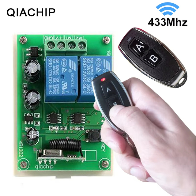 Wireless 433Mhz DC 5V-60V 2CH Universal Remote Control Switch RF Relay Receiver Module RF Remote ControlorTransmitter