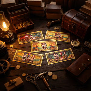 <span class=keywords><strong>Cartes</strong></span> <span class=keywords><strong>de</strong></span> collection en gros, étanches, en plastique, avec motifs <span class=keywords><strong>de</strong></span> pirates, <span class=keywords><strong>de</strong></span> belles femmes d'anime, <span class=keywords><strong>cartes</strong></span> à feuille d'or et billets <span class=keywords><strong>de</strong></span> <span class=keywords><strong>banque</strong></span> dorés pour collection et cadeaux - Product Image 2