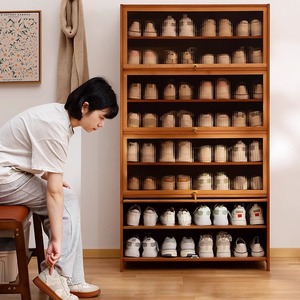 Multi-layer floor-standing <b>shoe</b> cabinet, simple and easy-to-use home <b>storage</b> <b>rack</b> for entryways and hallways. - Product Image 3