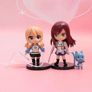 H4-11CM 6 piezas=1 set 4 figuras mini Chibi FT de <span class=keywords><strong>Natsu</strong></span>, Gray, Lucy, Erza, figuras de acción de PVC, lindas figuras coleccionables de anime, regalo - Product Image 6