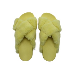 GRS Lady-zapatillas de piel sintética para mujer, chanclas cruzadas en la parte superior, cálidas, planas, con soporte para el arco anatomico y copas para el talón, para invierno - Product Image 4