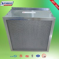 Panel Media Fiberglass Efisiensi Tinggi HEPA Filter Udara Ukuran Kustom 24x24x12 Inci H13 H14 Baru untuk Konstruksi Ruang Bersih