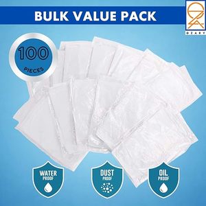 Tabliers jetables en plastique 2Mil, 100 pièces, 28×46 pouces, tablier de protection imperméable en polyéthylène, tablier jetable blanc durable pour la cuisine - Product Image 6