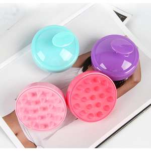 Preço de fábrica Logotipo Personalizado Cor Plástico <span class=keywords><strong>Round</strong></span> Handle Shampoo Hairbrush Scalp Massager Conforto Escova De Cabelo Impermeável - Product Image 1