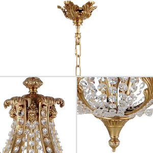 Stile europeo Vintage Cera Persa In Ottone Indoor Impero di Cristallo Luce Del Pendente di Lusso In Oro per Corridoio Portico - Product Image 6