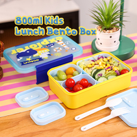 Boîte à lunch en plastique 800 ml à succès avec plusieurs compartiments et personnalisation – Idéale pour la rentrée scolaire et le travail