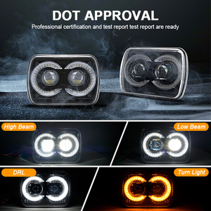 Phare LED Owl Style 5x7 7x6 avec DRL et clignotant, projecteur annulaire en C 6000K pour camion, SUV, <span class=keywords><strong>4x4</strong></span> - Product Image 5
